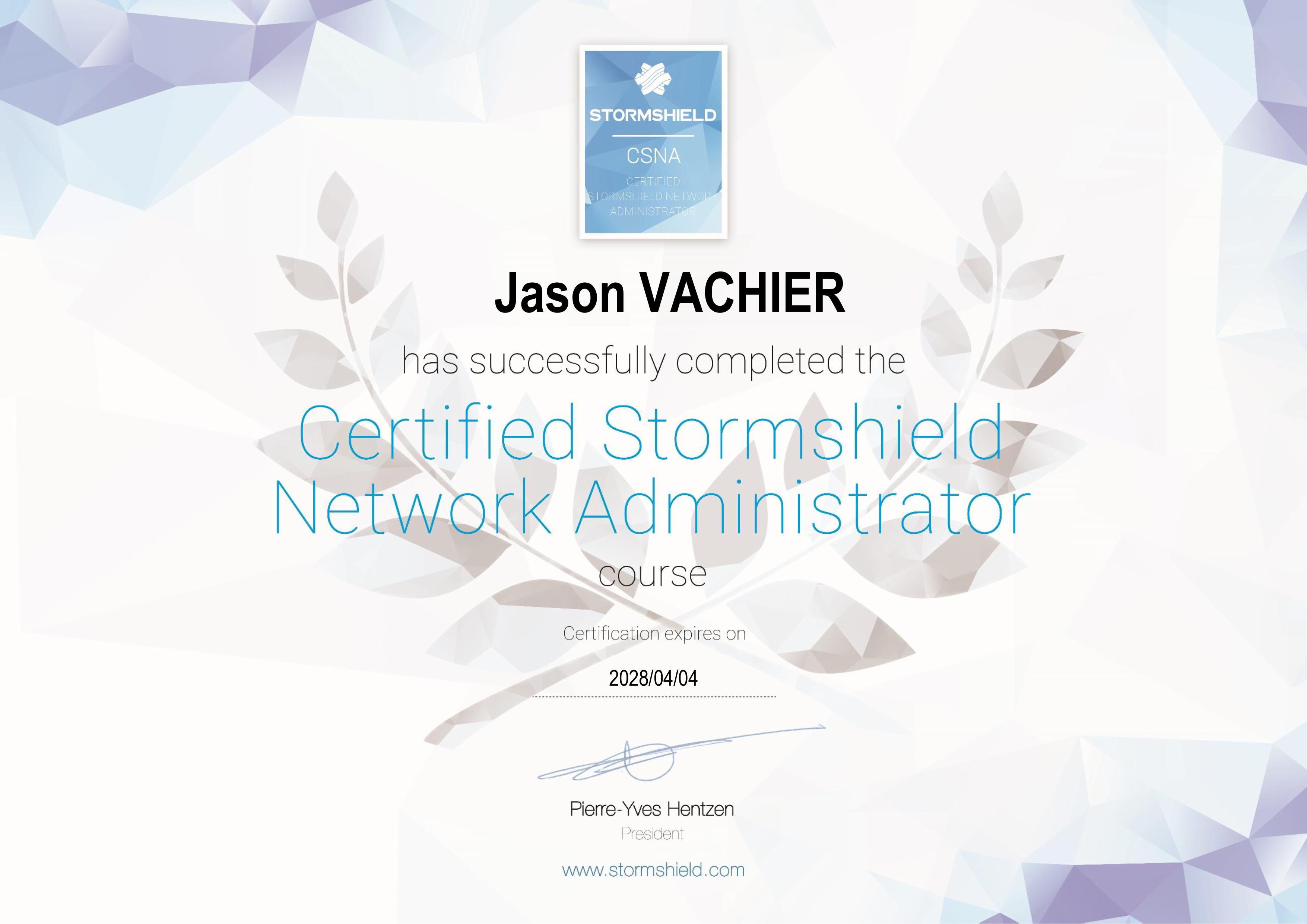 Certification Stormshield